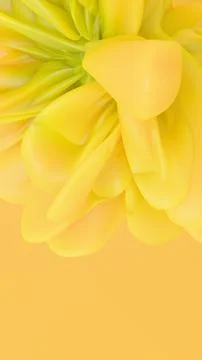 Modern 3D abstract yellow botanical blossom background with fluid organic pet Stock Illustration