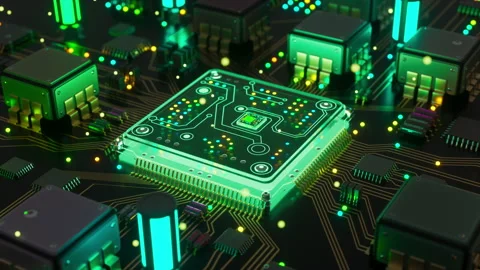 Modern 3d animation of electronic circuit board Stock Footage 344157467