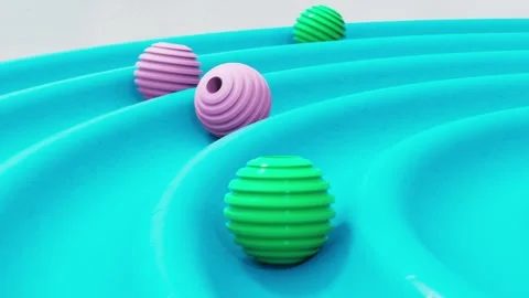 Modern 3d background. Rolling balls and ... | Stock Video | Pond5