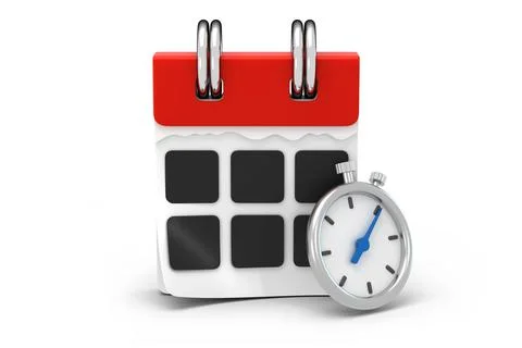 Modern 3d calendar front with task management Illustrazione stock