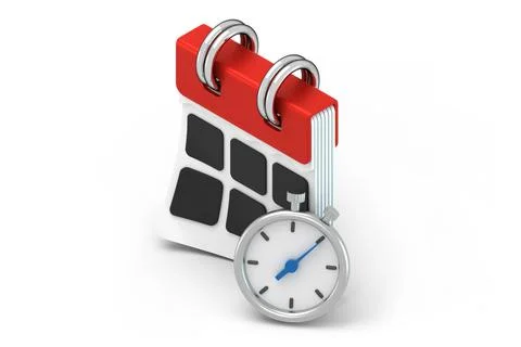 Modern 3d calendar with task management isometric view Stock Illustration