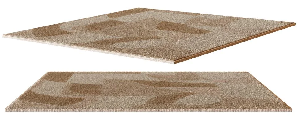 Modern 3D carpet features a unique design with soft textures ideal for interi Ilustración de archivo