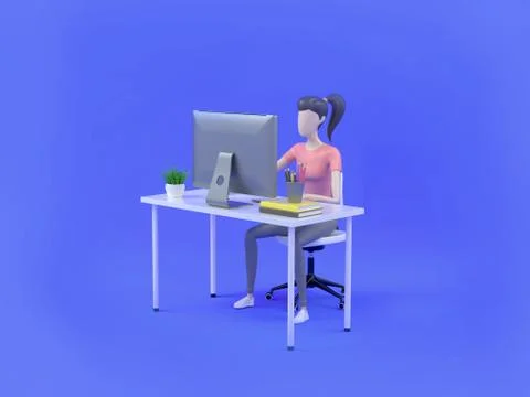 Modern 3d character web development isometric illustration. Learning programming 스톡 일러스트