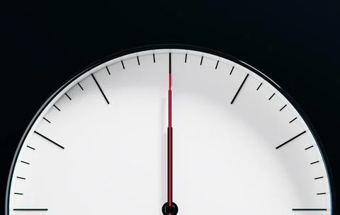 Modern 3D Clock Design on Black Wall Background Displaying Time Stock Illustration