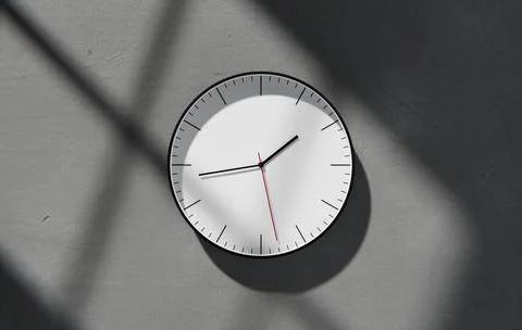 Modern 3D Clock Design on Concrete Wall Background, Time Concept Background 스톡 일러스트