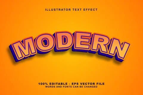Modern, 3d editable text effect orange gradation Stock Illustration
