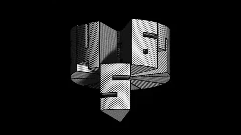 Modern 3D Geometric Countdown - 1080p 60fps Motion Graphics Vídeos de archivo 332143701