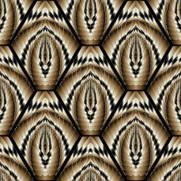Modern 3d geometric vector seamless pattern. イラスト素材