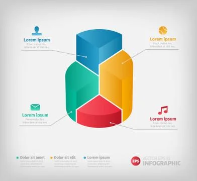 Modern 3d graph for web, presentation or brochures Stock-Illustration