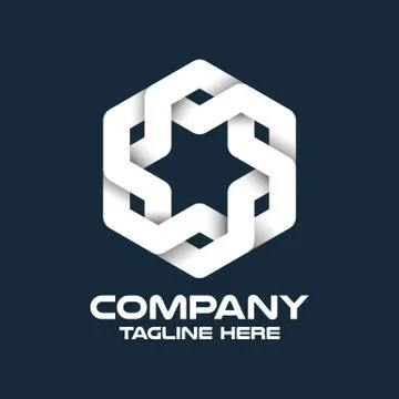 Modern 3D Hexagon Logo. Vector illustration. Illustrazione stock