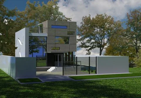Modern 3D House Illustrazione stock