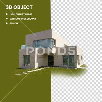 Modern 3D House PNG Image: Architectural Excellence PSD Template