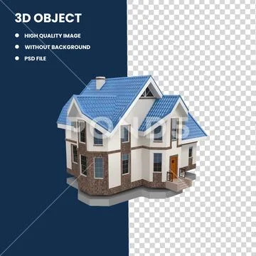 Modern 3D House PNG Image: Architectural Excellence Plantilla PSD