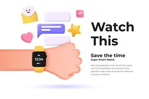 Modern 3d illustration of Smart watch concept 库存插图