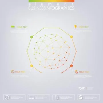 Modern 3D infographic network template with place for your text. Can be used for Stock Illustration