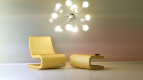 Modern 3d interior Stock Footage 731122