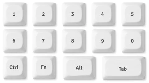 Modern 3D keyboard buttons mock up isolated Stock Illustration