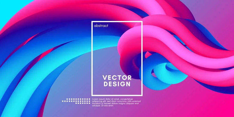 Modern 3d Liquid Shape. Wave Abstract Background. Stock Illustration