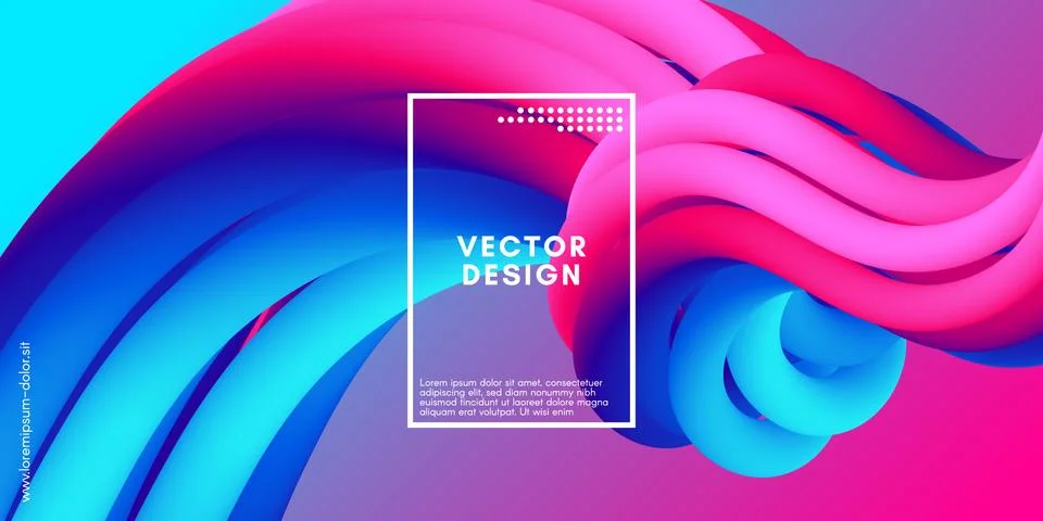 Modern 3d Liquid Shape. Wave Abstract Background. Stock Illustration