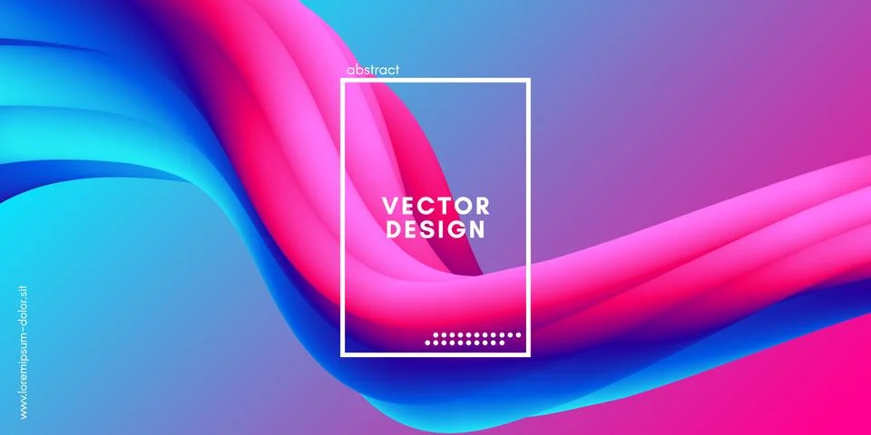 Modern 3d Liquid Shape. Wave Abstract Background. Stock Illustration