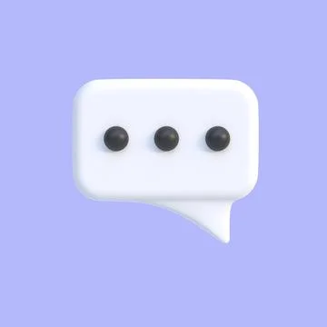 Modern 3D Minimal, white chat bubble. social media post concept. 3d render Stock Illustration