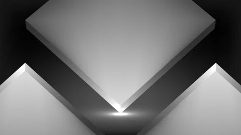 Modern 3D monochrome abstract background geometric blocks forming a silver .. Stock Illustration