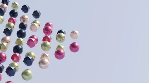 Modern 3D Motion Graphic: Angle of Moving Surface with Multicolored Shapes Float Stock Footage 272746142
