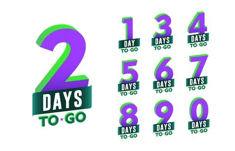 Modern 3d numbers of days left. Perfect for announcement and promotion. Illustrazione stock