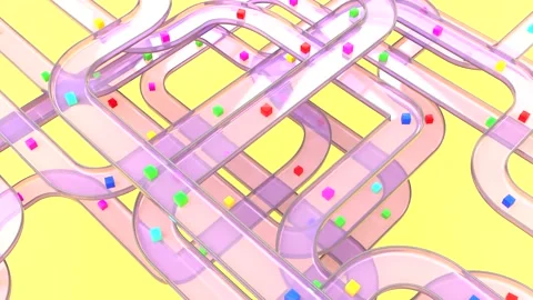 Modern 3d packaging with color boxes parcel Stock Footage 199415776