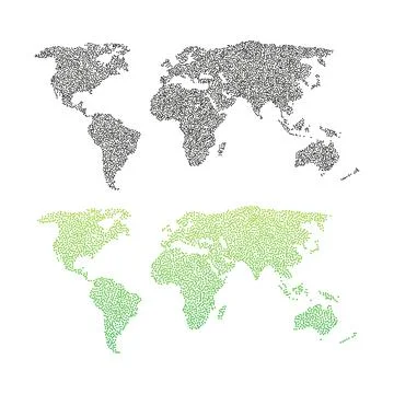 Modern 3d pattern with green earth map dots on white background. Modern Stockillustratie