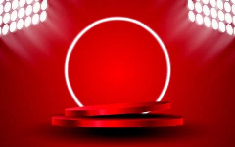 Modern 3D Podium with Bright Background and Sparkling Lights, Minimalist St.. Stock Illustration