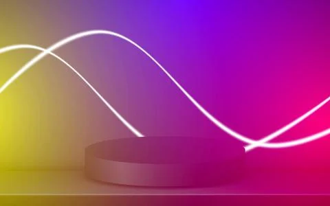 Modern 3D Podium with Bright Background and Sparkling Lights, Minimalist St.. Stock Illustration