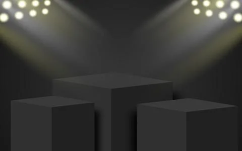 Modern 3D Podium on Table with Background for Showroom Showcase Product Dis.. Stock Illustration