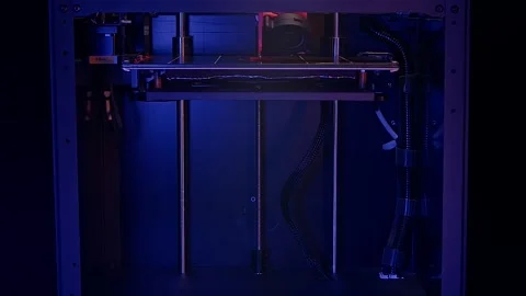 Modern 3d printer computer machine making figure. 3d engineering technology and Stock Footage 263912191