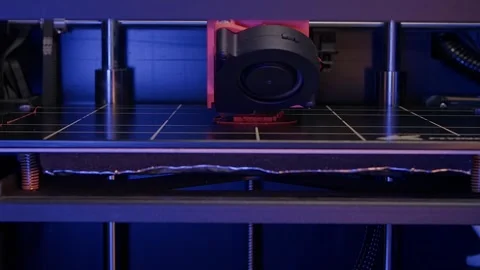 Modern 3d printer computer machine making figure. 3d engineering technology and Stock Footage 263912452