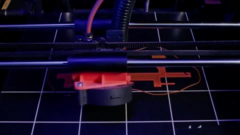 Modern 3d printer computer machine making figure. 3d engineering technology and Stock Footage 263913148