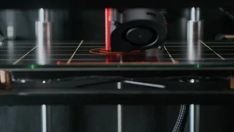 Modern 3d printer computer machine making figure. 3d engineering technology and Stock Footage 263913645