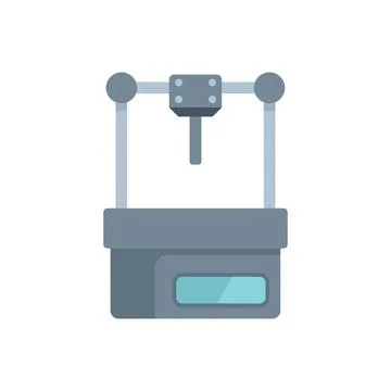 Modern 3d printer creating prototype model using plastic filament Stock Illustration