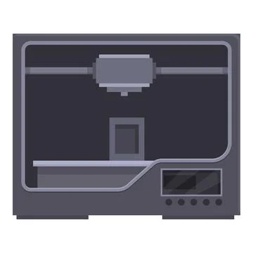 Modern 3d printer isolated on white background Illustrazione stock