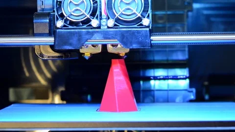 Modern 3D printer printing close-up Stock Footage 70818344