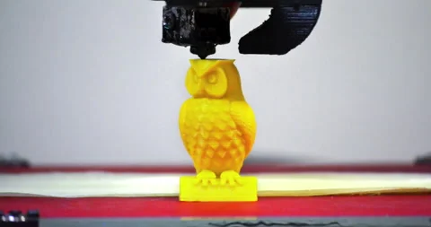 Modern 3D printer printing figure close-up. Automatic three dimensional Stock Footage 149945499