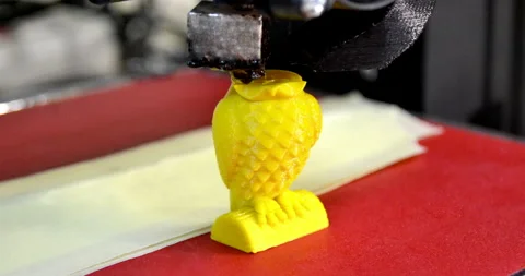 Modern 3D printer printing figure close-up. Automatic three dimensional Stock Footage 150002254