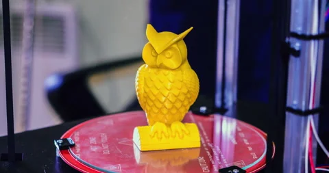Modern 3D printer printing figure close-up. Automatic three dimensional Stock Footage 150002825