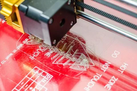 Modern 3D printer printing figure close-up macro Stock Photos