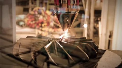 A modern 3D printer is printing a metal turbine. The future of machine part.. Stock Footage 273710889