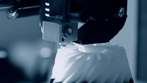 Modern 3D printer printing an object from the hot molten. Stock-Footage 99958405