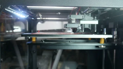 Modern 3d printer prints Stock Footage 89145555