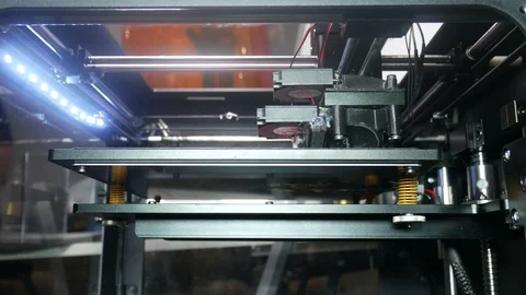 Modern 3D printer prints a part Stock Footage 89145418