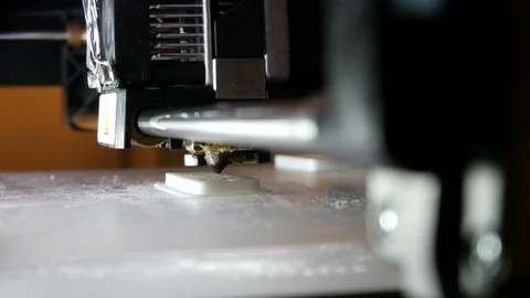 Modern 3D printer prints the product Stock Footage 88289848