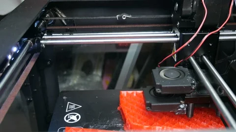 Modern 3d printer in the process of modeling 動画素材 89658436